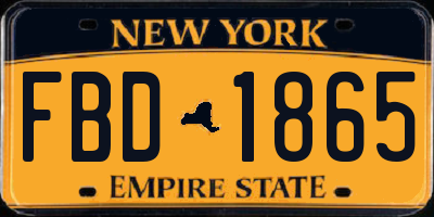 NY license plate FBD1865