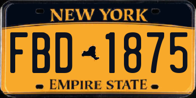 NY license plate FBD1875
