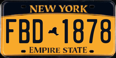 NY license plate FBD1878