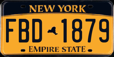 NY license plate FBD1879