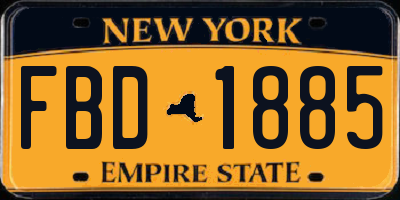 NY license plate FBD1885