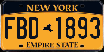 NY license plate FBD1893