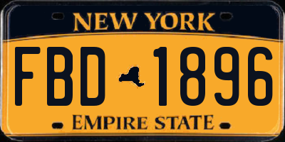 NY license plate FBD1896