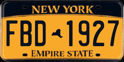 NY license plate FBD1927