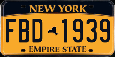 NY license plate FBD1939