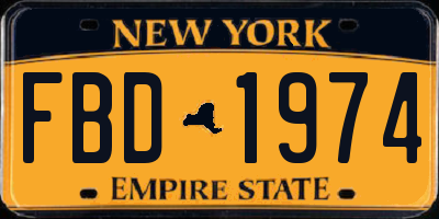 NY license plate FBD1974