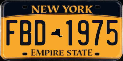 NY license plate FBD1975