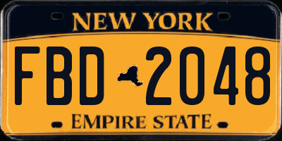 NY license plate FBD2048