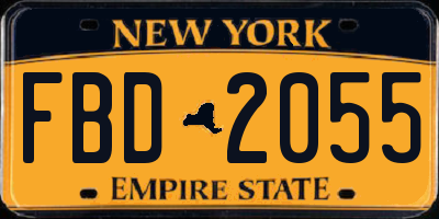 NY license plate FBD2055