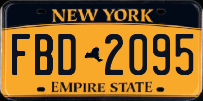 NY license plate FBD2095