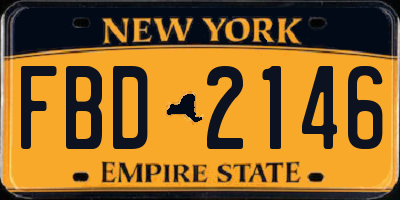 NY license plate FBD2146