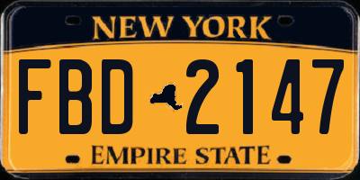NY license plate FBD2147