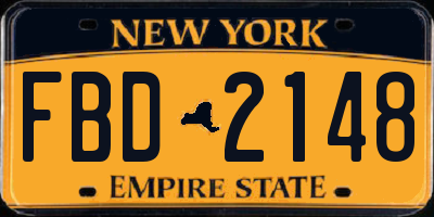 NY license plate FBD2148