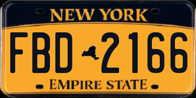 NY license plate FBD2166