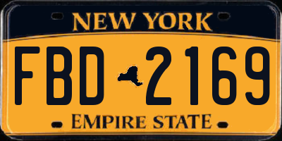 NY license plate FBD2169