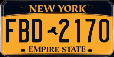 NY license plate FBD2170