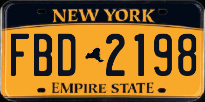 NY license plate FBD2198