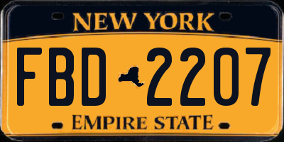 NY license plate FBD2207