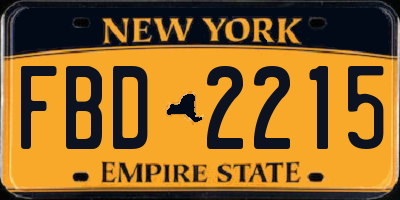 NY license plate FBD2215