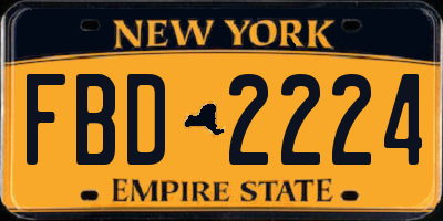 NY license plate FBD2224