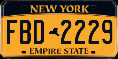 NY license plate FBD2229