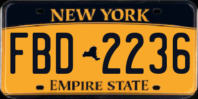 NY license plate FBD2236