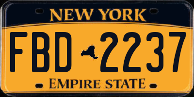 NY license plate FBD2237