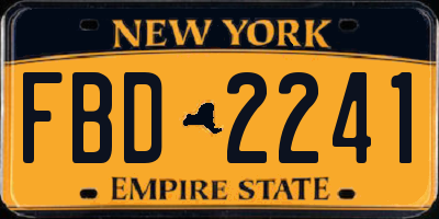 NY license plate FBD2241