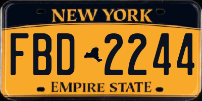 NY license plate FBD2244