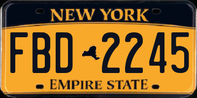 NY license plate FBD2245