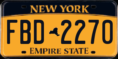 NY license plate FBD2270