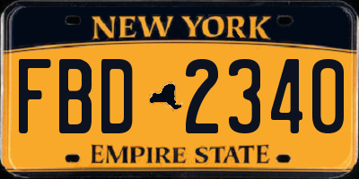 NY license plate FBD2340