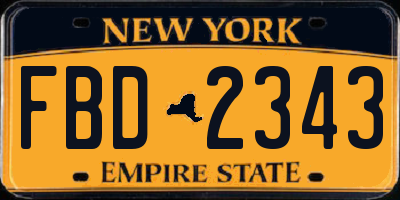 NY license plate FBD2343