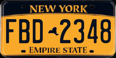 NY license plate FBD2348