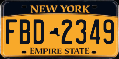 NY license plate FBD2349