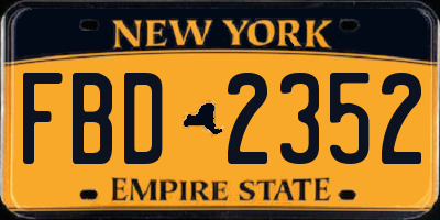 NY license plate FBD2352