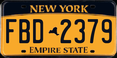 NY license plate FBD2379