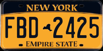 NY license plate FBD2425