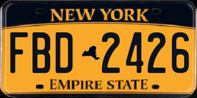 NY license plate FBD2426