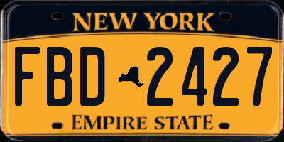 NY license plate FBD2427