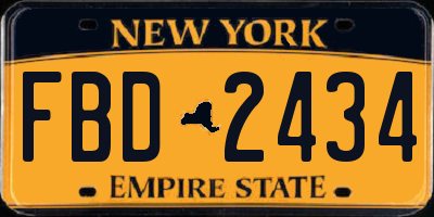 NY license plate FBD2434