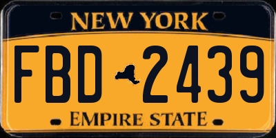 NY license plate FBD2439