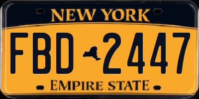 NY license plate FBD2447