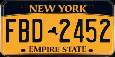 NY license plate FBD2452