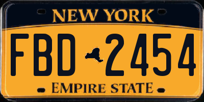NY license plate FBD2454