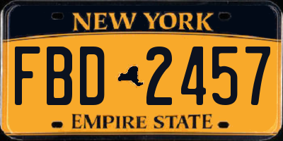 NY license plate FBD2457