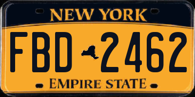 NY license plate FBD2462