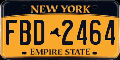 NY license plate FBD2464