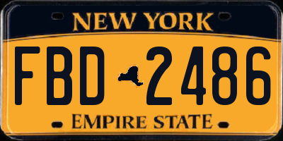 NY license plate FBD2486