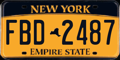 NY license plate FBD2487
